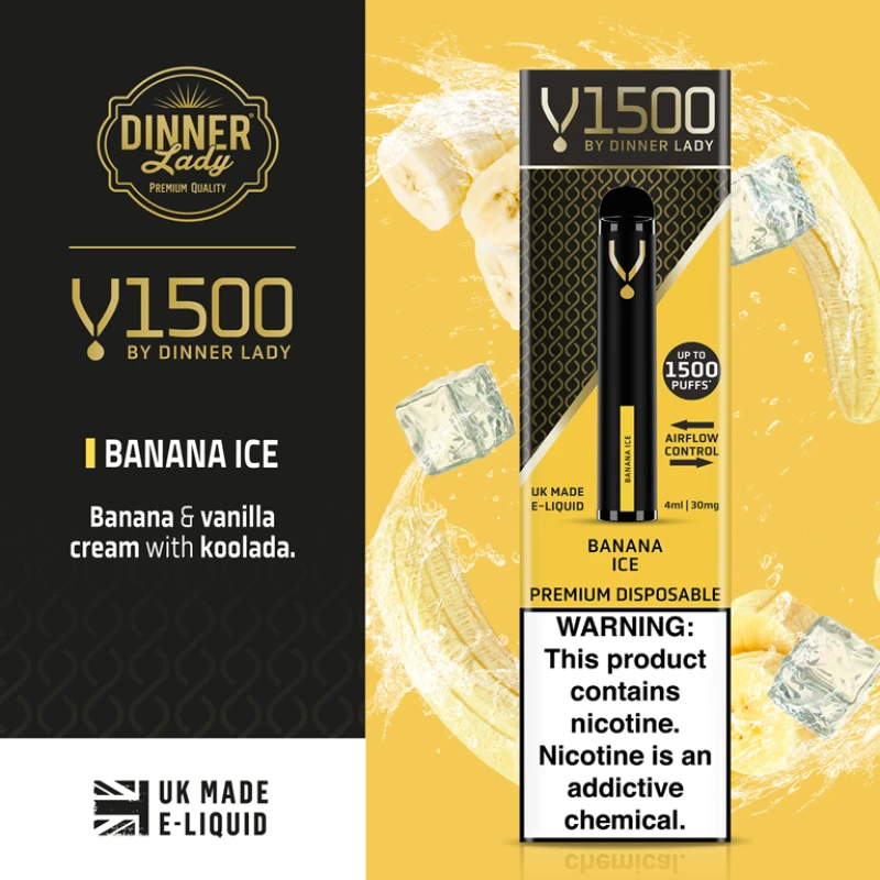 DINNER LADY V1500 DISPOSABLE - BANANA ICE DINNER LADY V1500 DISPOSABLE - BANANA ICE